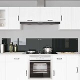 vidaXL Zaščita za kuhinjo 2 pcs Črna 110 x 40 cm kaljeno steklo | Shoptok.si