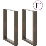 vidaXL Noge za blagovaonski stol U-oblik 2 kom Prirodni čelik 70 x (72-73) cm Čelik | shoptok.hr