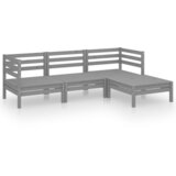 Maison Chic Seti vrtnega pohištva - Vrtna garnitura - Vrtni pohištvo set 4-delna trdna borovina siva, (21809487) | Shoptok.si