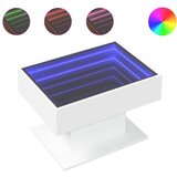 Maison Chic Klubska mizica - kavna mizica - Nizka mizica LED bela 70x50x45 cm inženirski les, (21753935) Cene