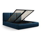 Mazzini Beds Tamno plavi tapecirani bračni krevet s prostorom za odlaganje s podnicom 140x200 cm Brody – | shoptok.hr