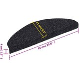  Prostirke za stepenice, samoljepljive, 15 kom, 65x21x4 cm, crne, poluokrugle, velike | shoptok.hr