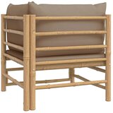  Kutna vrtna sofa od bambusa sa smeđesivim jastucima | shoptok.hr
