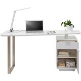 XORA pisalna miza kovina, leseni material bela, barve niklja | Shoptok.si
