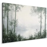  Slika - Retro Landscape Grove Trees and Pond in Patinated Shades of Green 90x60 Standard | shoptok.hr