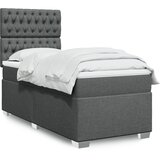  Krevet s oprugama i madracem tamnosivi 90x200 cm od tkanine | shoptok.hr