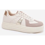 Boto Eco Leather Women's Sneakers On Platform Beige Goriette | Shoptok.si