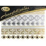 Set zlatnih tetovaža 21x15cm - Narukvica, lančić za gležanj