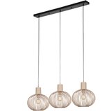 Trio Leuchten Moderne draad hanglamp zwart met beige 3-lichts - Gila | Shoptok.si