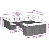  14-dijelni set vrtnih sofa s jastucima poliratan crni | shoptok.hr