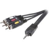 SpeaKa Professional Klinke / Činč AV priključni kabel [1x JACK utikač 3.5 mm - 3x činč-utikač] 2 m crn Cijene