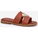 EVENTO Womens sandals on a flat heel with a gold decoration Karinma | Shoptok.si