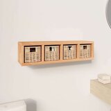  Stenska polica s košarami 62x18x16 cm trdna orehovina, (20765364) | Shoptok.si