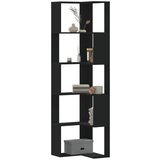 vidaXL Kutni regal za knjige s 5 razine crni 50 x 50 x 179 cm drveni Cijene