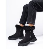 W. POTOCKI Black suede snow boots with Potocki fur cene