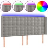  LED posteljno vzglavje svetlo sivo 163x16x118/128 cm žamet, (20793065) | Shoptok.si
