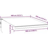 Tenda na automatsko uvlačenje smeđa 400 x 350 cm | shoptok.hr