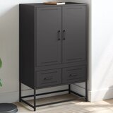  Visoka komoda crna 68x39x111,5 cm od čelika | shoptok.hr