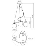  Redo 01-2716 - Luster na sajli VOLLEY 3xE14/28W/230V crna | Eponuda.com