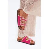 Boto Crocheted Women's Slippers With Golden Buckles Fuchsia Fenira | Shoptok.si