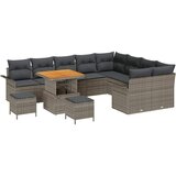vidaXL Vrtna sedežna garnitura z blazino s shranjevanjem 12 pcs Siva, (5000134384) | Shoptok.si