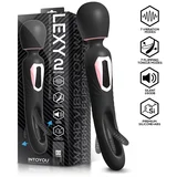 Lexy Vibrating Wand with Internal Flipping Tongue Black