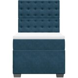 Box spring krevet s madracem plavi 90x200 cm baršunasti | shoptok.hr