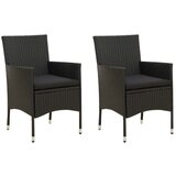 Maison Chic Vrtni stoli - Stol za vrt z blazinami 2 kosa poli ratan črne barve JS2132, (21876682) | Shoptok.si