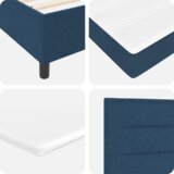 Plavi Box Spring Krevet s Madracem 100x200 cm Tkanina | shoptok.hr