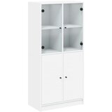 Visoka omara z vrati bela 68x37x142 cm inženirski les | Shoptok.si