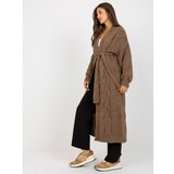 Fashion Hunters RUE PARIS brown oversize long cardigan Cene