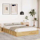vidaXL posteljni okvir brez vzmetnice 120x200 cm masivni les hrast Cene