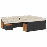  11-dijelni set vrtnih sofa od poliratana s jastucima crni | shoptok.hr