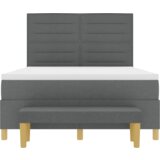  Krevet s kutijom madraca i klupom tamnosive boje 160x200 cm od platna | shoptok.hr