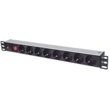 Intellinet 19" Rackmount 1U 3m 8 vtičnic za omrežne omare prenapetostna zaščita razdelilec | Shoptok.si