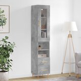 vidaXL Visoka omara betonsko siva 34,5x34x180 cm inženirski les Cene