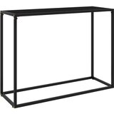  Konzolna mizica črna 100x35x75 cm kaljeno steklo, (20818222) Cene