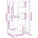  Vitrina boja sivog hrasta sonome 82,5 x 30,5 x 185 cm drvena | shoptok.hr