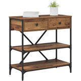  Konzolna stolica s ladicama Smeđa 75 x 34,5 x 75 cm boja drva | Eponuda.ba