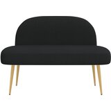  Oblikovana klupa s naslonjačem Crna 110 x 60 x 76 cm Poliester | shoptok.hr