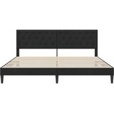  Krevetna konstrukcija s uzglavljem Crna 180 x 200 cm Baršun | shoptok.hr