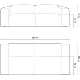 Micadoni Home Antracitno siva sofa 234 cm Cruz – | shoptok.hr