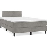Box spring krevet s madracem svjetlosivi 120x200 cm baršunasti | shoptok.hr