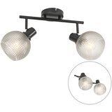 QAZQA Design spot black with smoke glass 2-light - Chico Cene