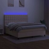  Krevet box spring s madracem LED krem 160x200 cm od tkanine | shoptok.hr