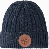 Ombre Men's beanie cap with round embossed patch - navy blue | shoptok.hr