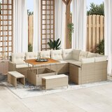 vidaXL 12-dijelni vrtni sofa set s jastucima bež poli ratan akacija | shoptok.hr