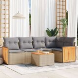  6-dijelni set vrtnih sofa s jastucima bež od poliratana | shoptok.hr