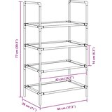  Stalak za cipele 4 razine crni 44x28x77 cm netkana tkanina | shoptok.hr