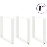  Noge za jedilno mizo v obliki črke U, 3 kosi, bele barve, 90 x (72-73) cm, jeklo | Shoptok.si